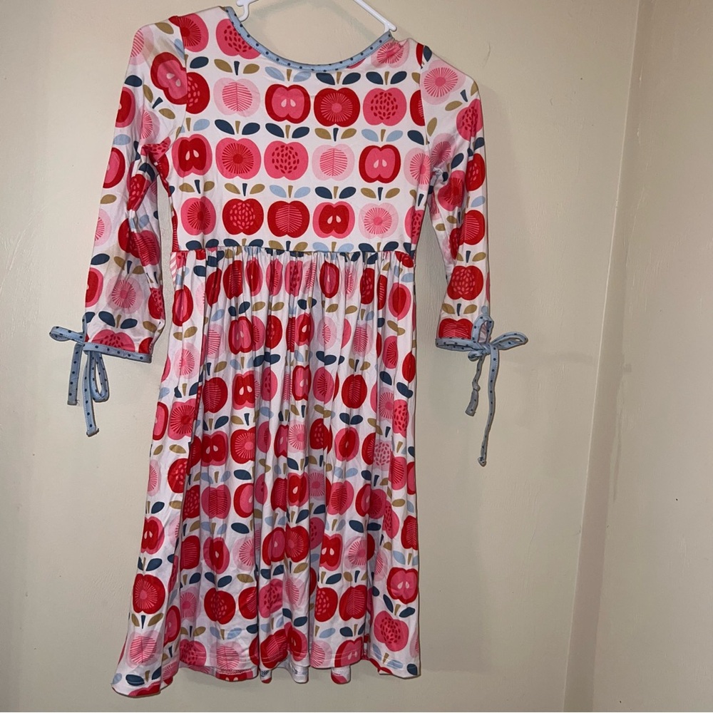 Cheeky Plum Charming Apple Print 3/4 Sleeve Dress